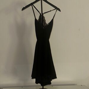Lush Elegant Black Backless Dress